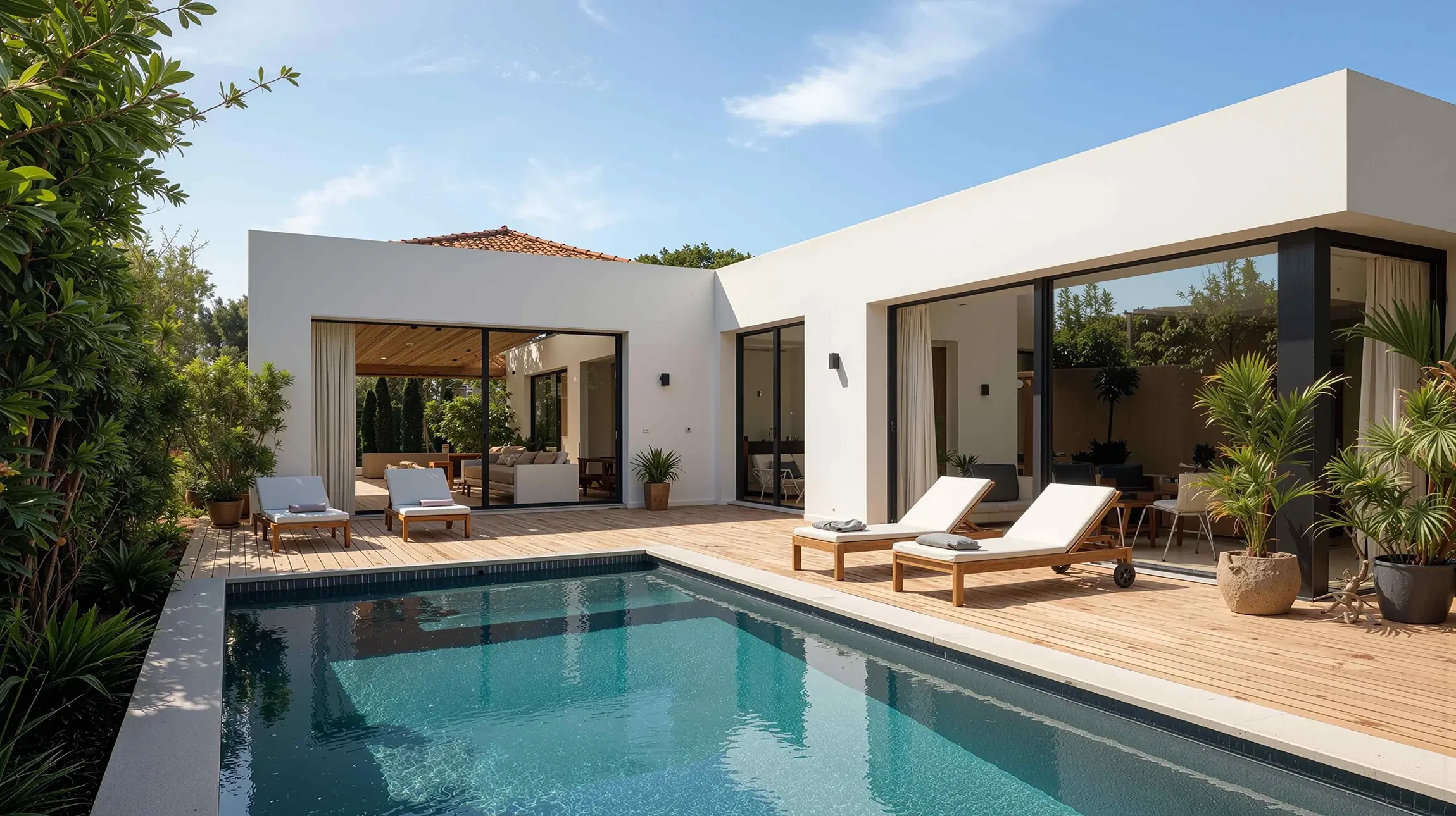 Ouvrier en combinaison bleue et masque respiratoire installant de l'isolation thermique dans les combles d'une habitation